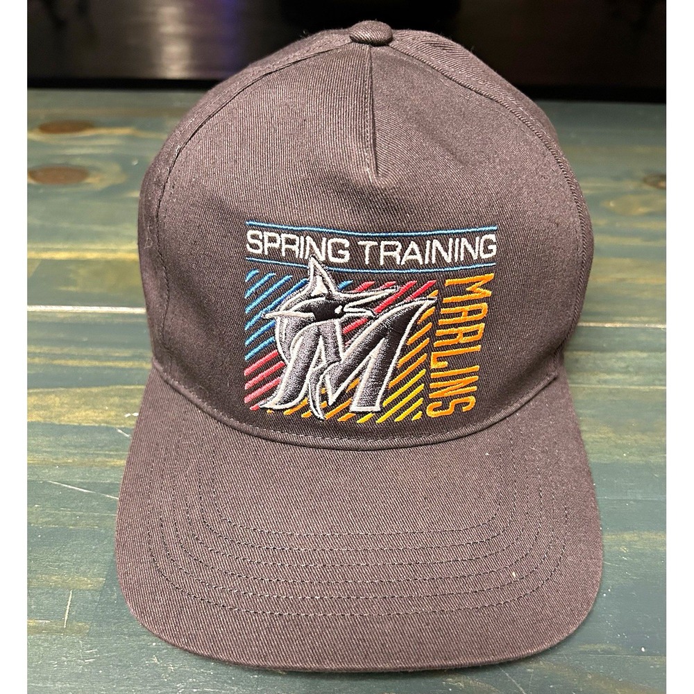 '47 Miami Marlins Spring Training Snapback Hat Cap One Size Dark Grey